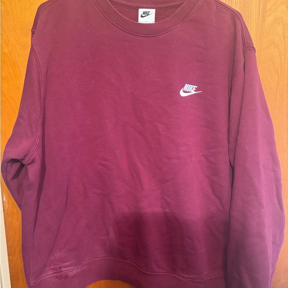 Nike Men's Burgundy Crewneck Sweater